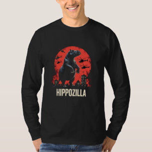 T-shirt Hippozilla Éffrayant Moo Deng Baby Pygmy Hippo