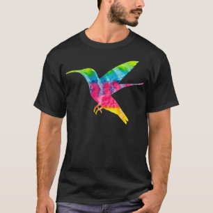 T-shirt Hippy Trippy Tie Dye Hummingbird Oiseau OEuvre d'o
