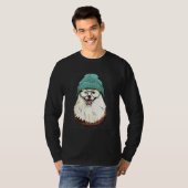 T-shirt Hipster American Eskimo Animal Wearing Sunglasses  (Devant entier)