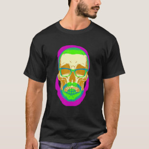T-shirt Hipster Crâne Vintage Mustache Retro Freethinker F