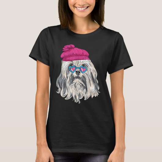 T-shirt Hipster Dog Wearing Glasses Goofy Geek Dog (Devant)