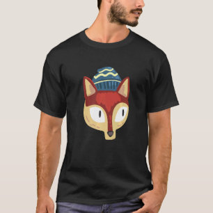 T-shirt Hipster Fox porter le Casquette Goofy Geek Fox