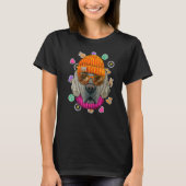 T-shirt Hipster Golden Retriever Geek Lunettes Nerd Love P (Devant)