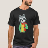 T-shirt Hipster Raccoon portant veste Goofy Geek Raccoon (Devant)