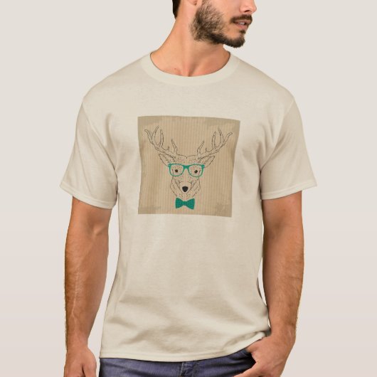 T-shirt Hipster Reindeer Elk avec des lunettes grungy Noël (Devant)