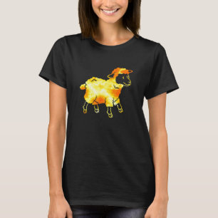 T-shirt Hipster Sheep Orange Retro Vintage Sheep Propriéta