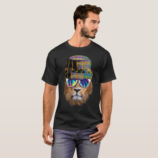 T-shirt Hipster summer lion (Devant entier)