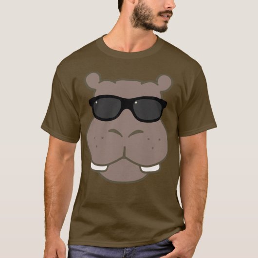 T-shirt Hircyon Hippo Graphic Tee (Brown) (Devant)