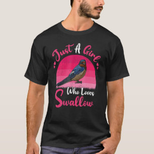 T-shirt Hirondelle vintage Juste une fille qui aime l'hiro
