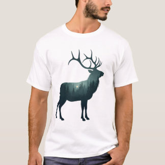 T-shirt Hirsch Wald Silhouette Natur Design