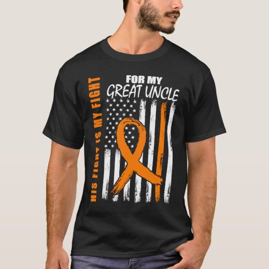 T-shirt His Fight Is My Fight Great Uncle Leukemia Awarene (Devant)