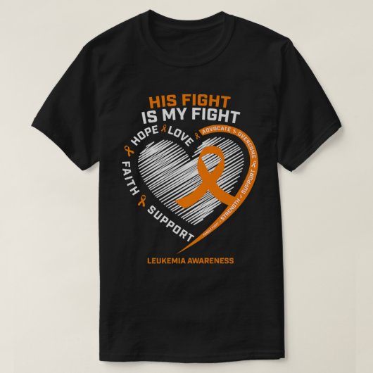 T-shirt His Fight Is My Fight Leukemia Awareness Venin (Design devant)