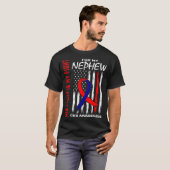 T-shirt His Fight Nephew Chd Awareness American Flag Graph (Devant entier)