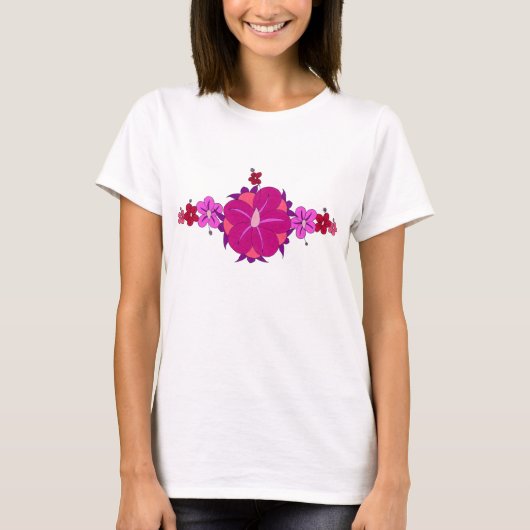 T-shirt Hisbiscus rose (Devant)