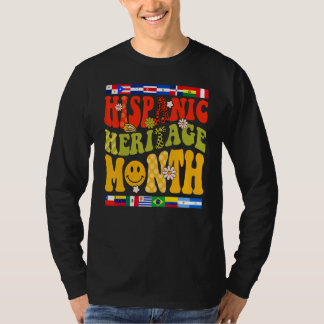 T-shirt Hispanic Heritage Month Latino Countries Flag Retr