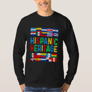 T-shirt Hispanic Heritage Month Latino Countries Flags Ret