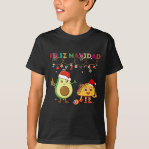 T-shirt Hispanique Joyeux Noël Avocat Tacos Mexicain Chris