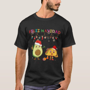 T-shirt Hispanique Joyeux Noël Avocat Tacos Mexicain Chris