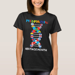 T-shirt Hispanique Mois du patrimoine Drapeaux ADN Hommes 