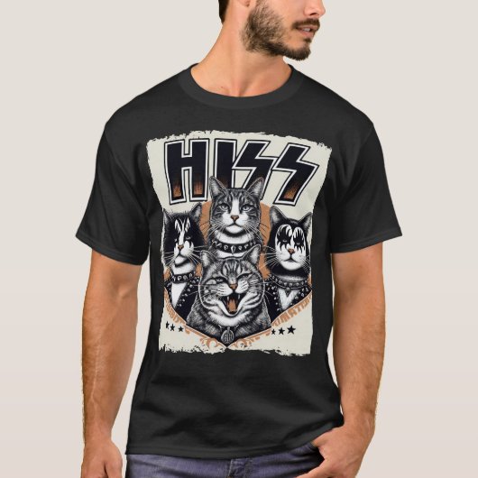 T-shirt Hiss Funny Cat (Devant)