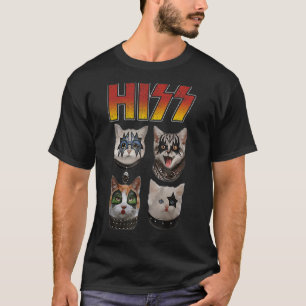 T-shirt Hiss Funny Cute Chat Maman Kitten Chats Rock Tee