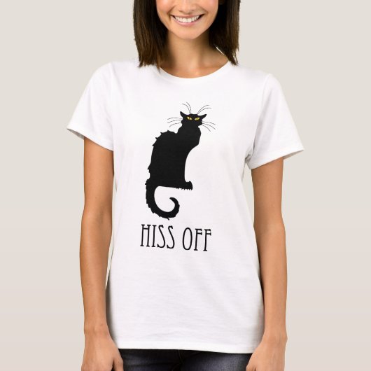 T-shirt Hiss Off Cat Funny (Devant)