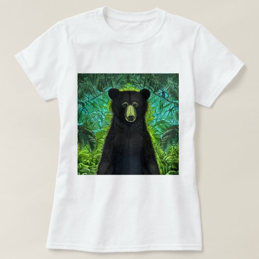 T-shirt Histoire amusante Petit ours noir (Design devant)