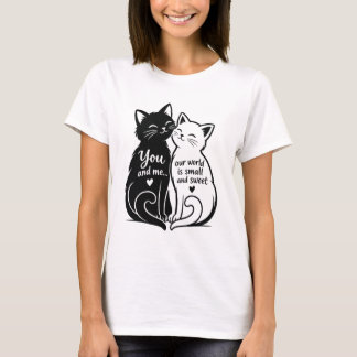 T-shirt Histoire d'amour en forme de chat