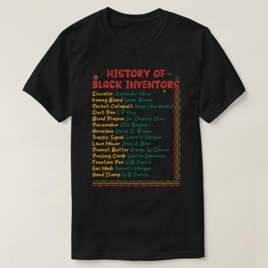 T-shirt Histoire Des Inventeurs Noirs Mois De L'Histoire D (Design devant)