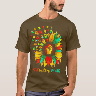 T-shirt Histoire des Noirs Mois Fleur de soleil Poing Amér