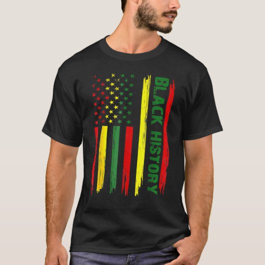 T-shirt Histoire Noire Aux Etats-Unis Drapeau Afro African (Devant)