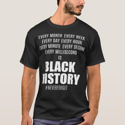 T-shirt Histoire noire CHAQUE MOIS SEMAINE HEURE SECONDAIR (Devant)