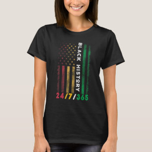 T-shirt Histoire Noire Drapeau Américain Avec Histoire Noi
