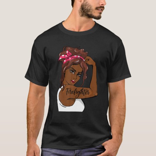 T-shirt Histoire Noire Épingler Rosie Le Pompier Riveter (Devant)