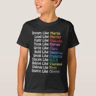 T-shirt Histoire noire inspirante Leaders influents Ma