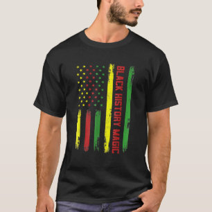 T-shirt Histoire Noire Magie Africaine Américaine Drapeau