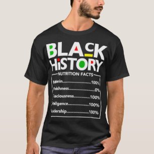T-shirt Histoire noire Nutrition Facts Melanin Nutritif