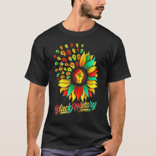 T-shirt Histoire Noire Tournesol Poing Fière Inspira Afric