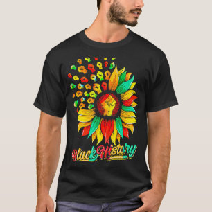 T-shirt Histoire Noire Tournesol Poing Fière Inspira Afric