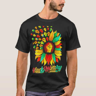 T-shirt Histoire Noire Tournesol Poing Fière Inspira Afric