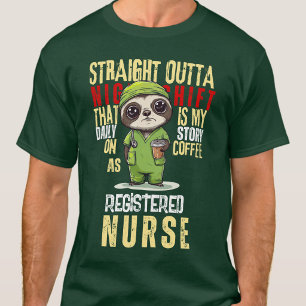 T-shirt Histoire quotidienne de l'infirmière de nuit de vo