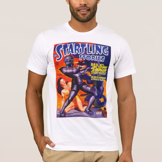T-shirt HISTOIRES STARTLING Vintage Pulp Magazine Couvertu (Devant)