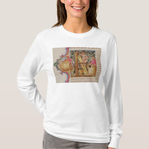 T-shirt Historiated parafent "E" dépeignant la cueillette