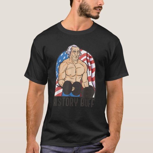 T-shirt HISTORIQUE BUFF George Washington Body Builder mèm (Devant)