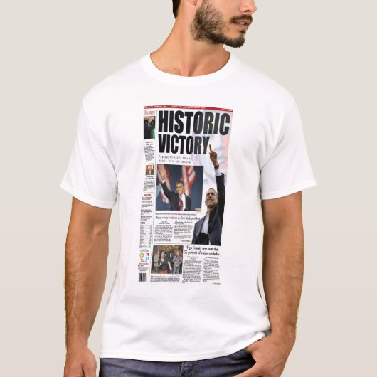 T-shirt historique de la victoire d'Obama (Devant)