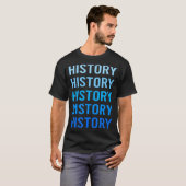 T-shirt Historique du texte bleu (Devant entier)