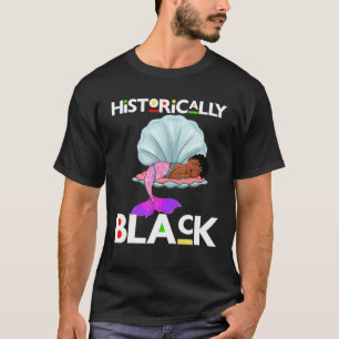 T-shirt Historiquement Black Mermaid Mignonne Girl Brown S
