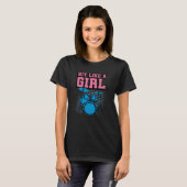 T-shirt Hit Like a Girl - Funny Drummer Girl (Devant entier)