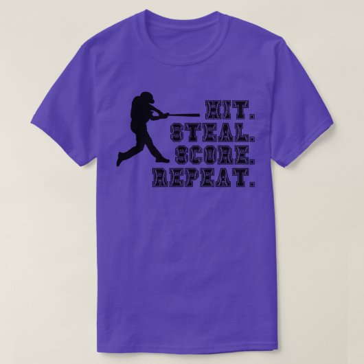 T-shirt Hit Steal Score Répéter Funny Baseball Lover 2 (Design devant)