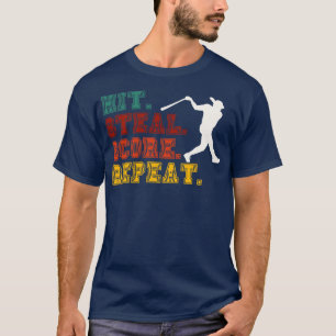 T-shirt Hit Steal Score Répéter Funny Baseball Lover 3
